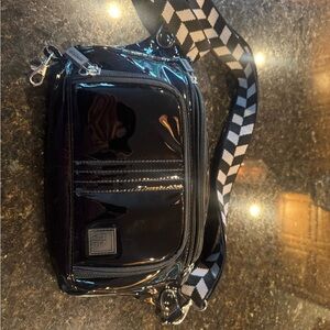 IHKWIP Black Patent Crossbody Bag